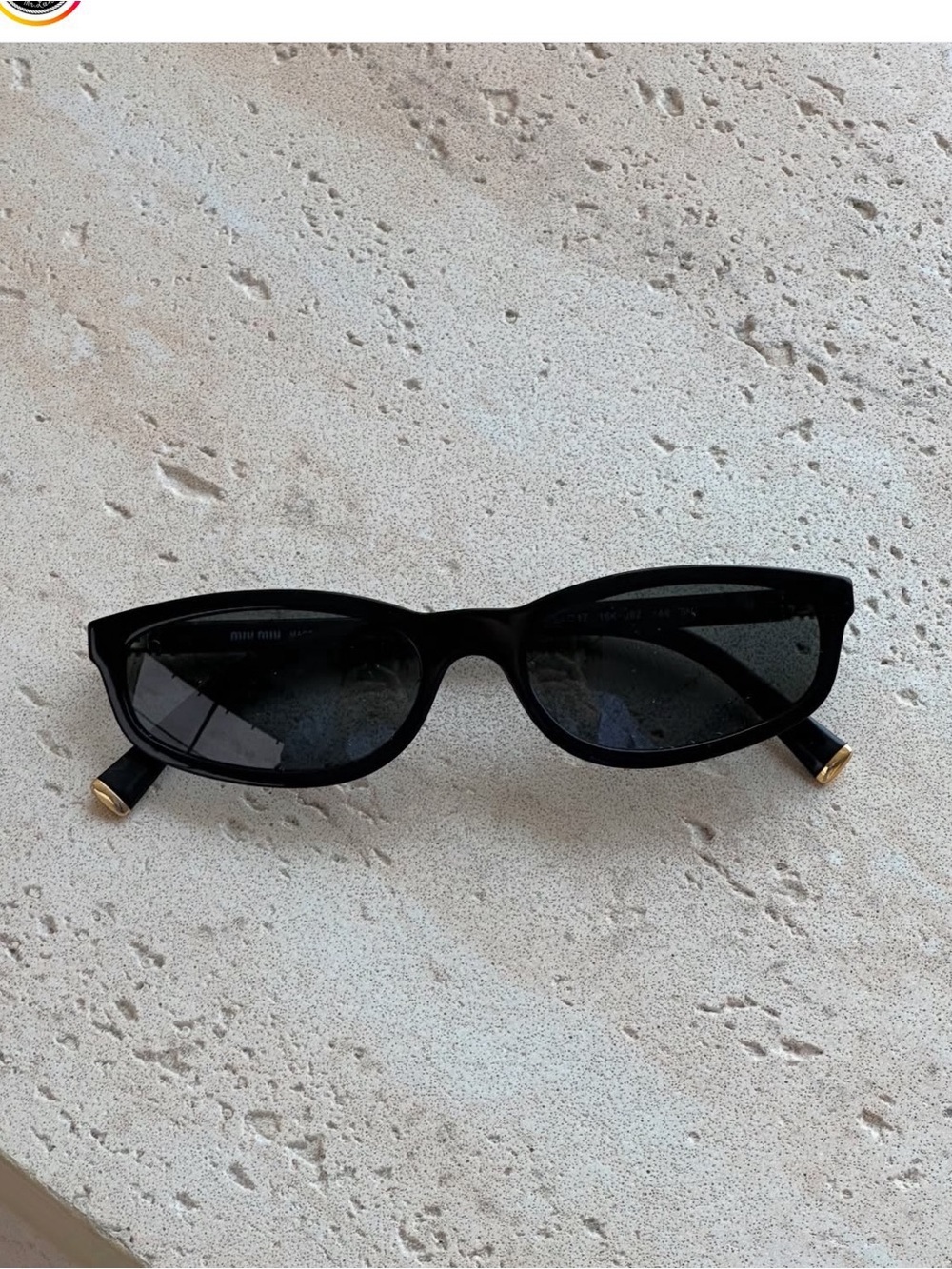 Black Cat-Eye Women's Sunglasses with Gold Accents